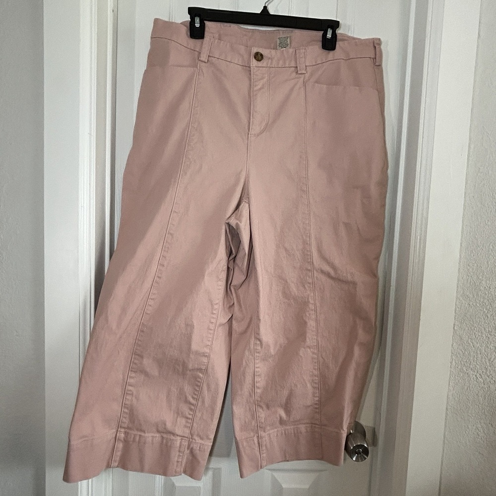 Duluth Trading Co. Wide Leg Cropped Pants Size 16W Pink